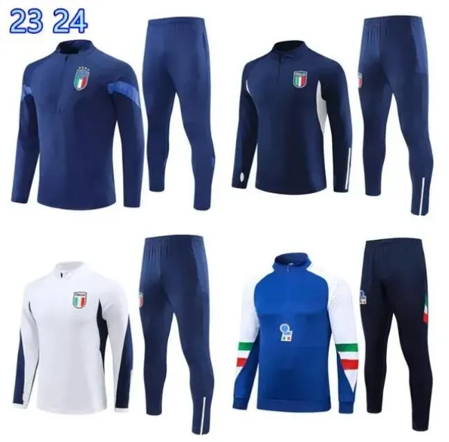 24 25 Itália Sobreviver tracksuit hali zip japet terno de treinamento futebol 23 24 italia homem de futebol de tuas de futebol define sportswear raspadori verratti barella lorenzo