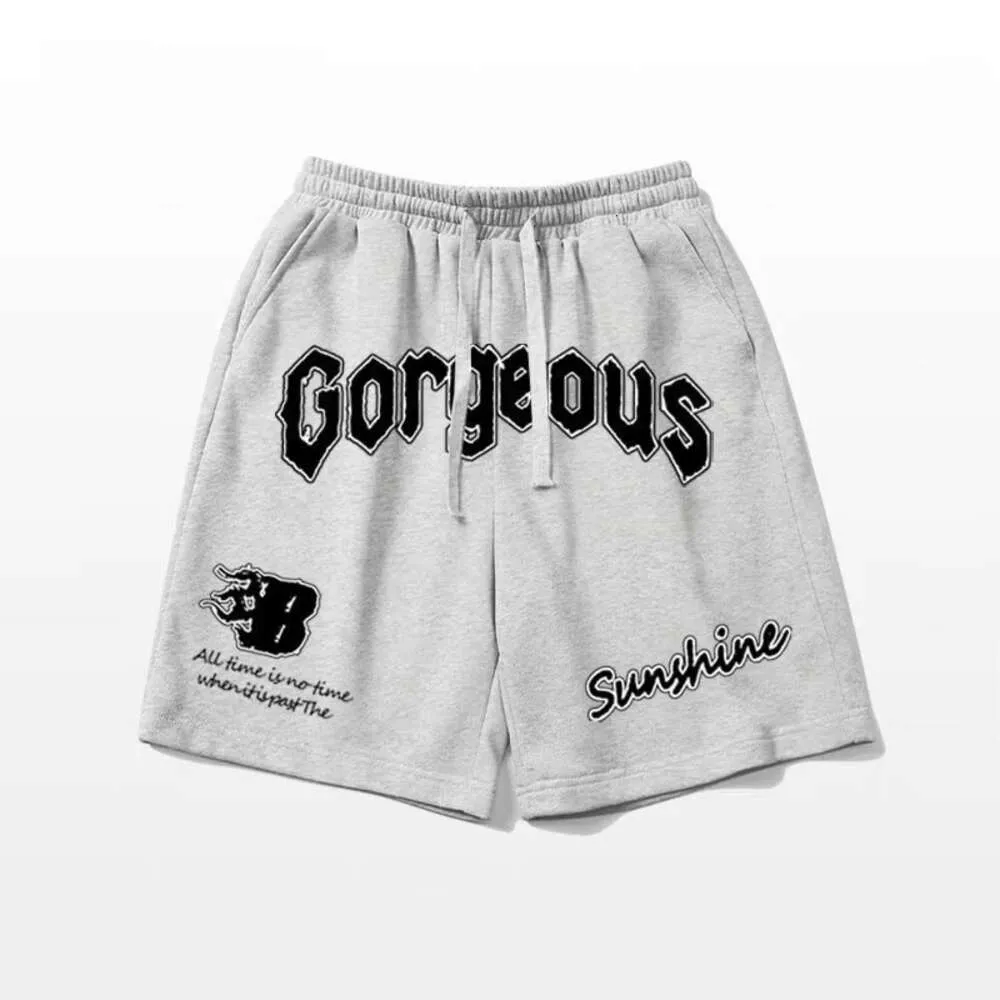 Marca de moda americana hiphop impresso shorts de basquete para homens verão rua hip-hop esportes, estudante casual calças de cinco peças