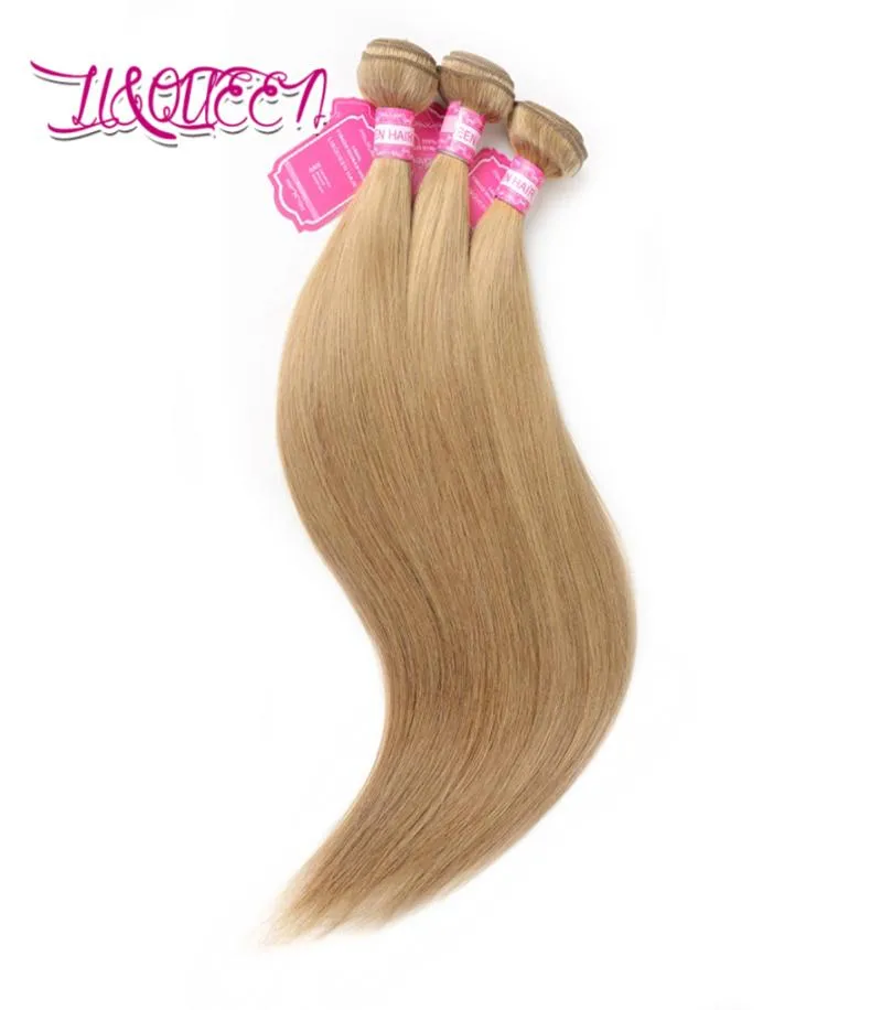 Cheveux humains vierges brésiliens 27 cheveux raides blonds tisse des faisceaux brésiliens trame de cheveux Queen Beauty Weaves2403092