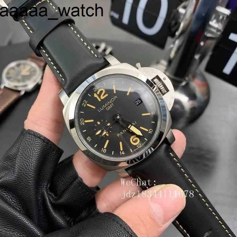 Quality Panerass High 2024デザイナーLuxury for Mensメカニカルリストウォッチ44mm直径本物の革ストラップ完全自動メンズトップD1le