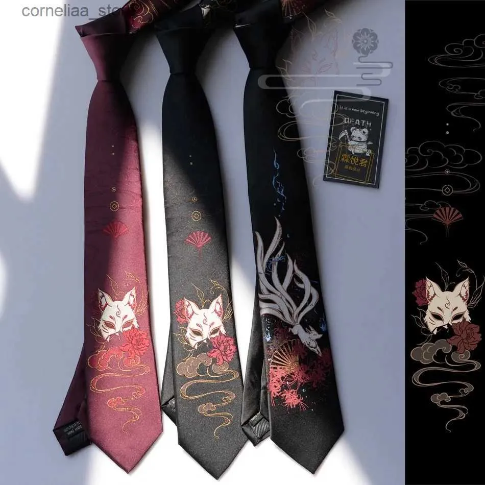 Cravatte Cravatte Anime Cravatte Giochi di ruolo Accessori per costumi Collo di volpe JK Abbigliamento Uomo e donna Puntelli Kawaii Halloween Y240325