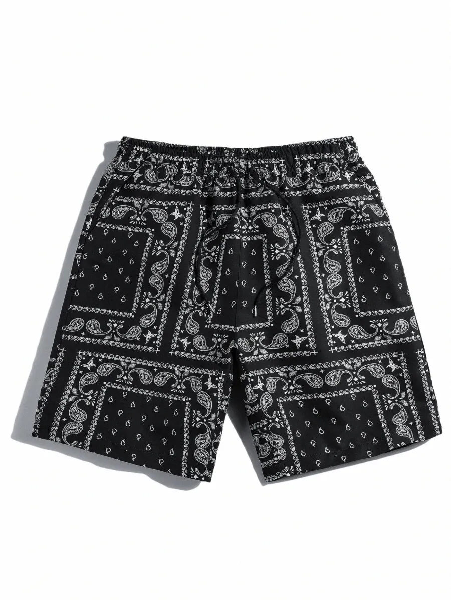 Mężczyźni Casual Paisley Print Sport Beach Shorts 2024 Gorące nowe M5CE#