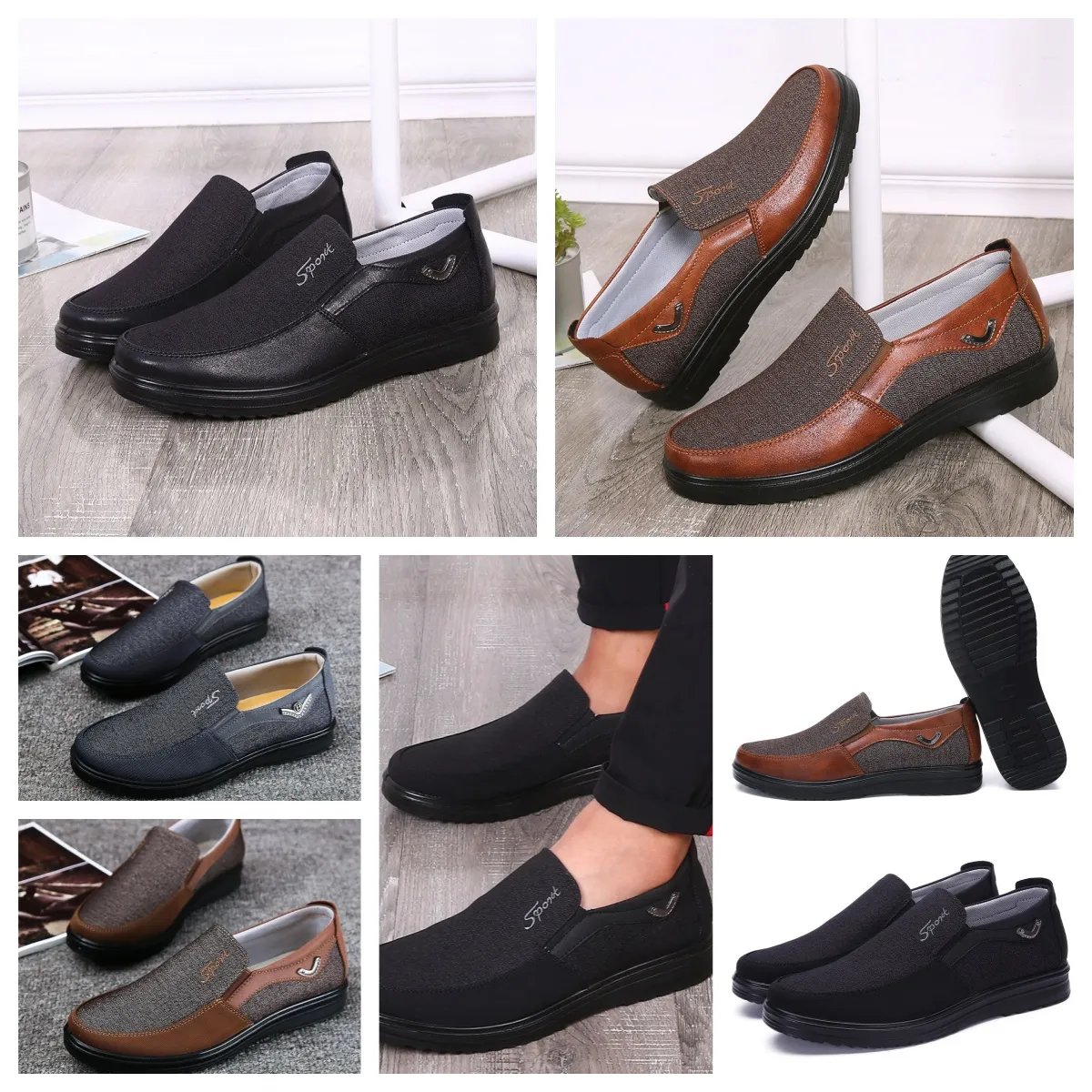 Shoe GAI sneaker Casual Shoe Men Single Business Round Toe Shoe Casual Soft Sole Slipper Flat Men Classic comfortable shoe soft size EUR 38-50