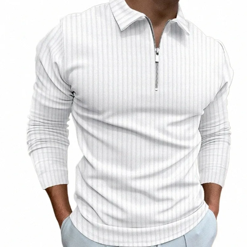 Nouveau Fi Hommes Lg Manches T-shirt Hommes Populaires Revers Été 3D Chemise Décontractée Polo Quotidien Hommes Vêtements 73w5 #