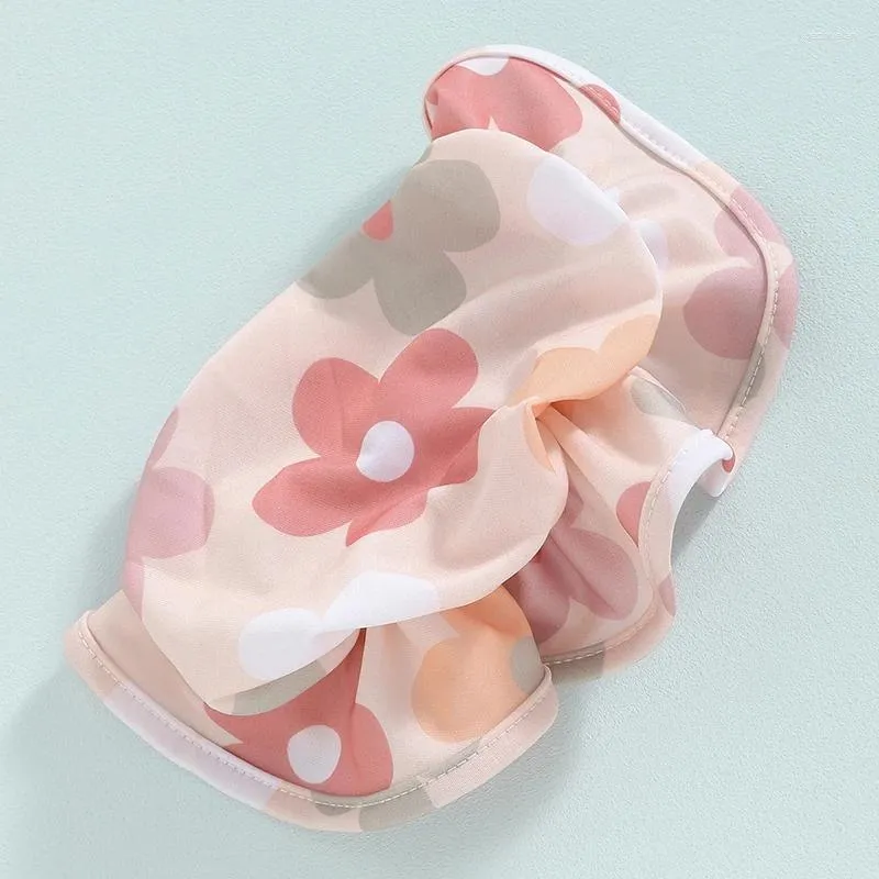 Giyim Setleri Bebek Kız Mayo Renkli Çiçekler Baskı Yular Top Şort Şapkası 3 Parçalı Mayo Takım Bebek Plajı Mayo
