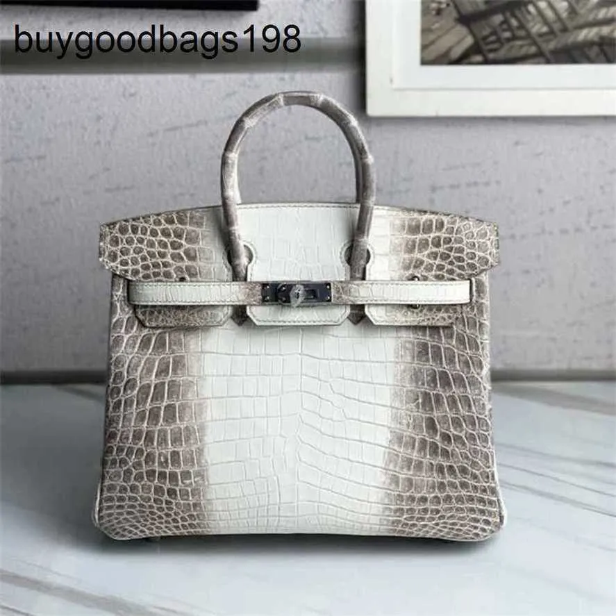 Designer Bag Himalayans handväskor äkta läder higend handgjorda väska bk 25 ​​nile krokodil tvåpunkt handväska privat stor kapacitet klassisk större