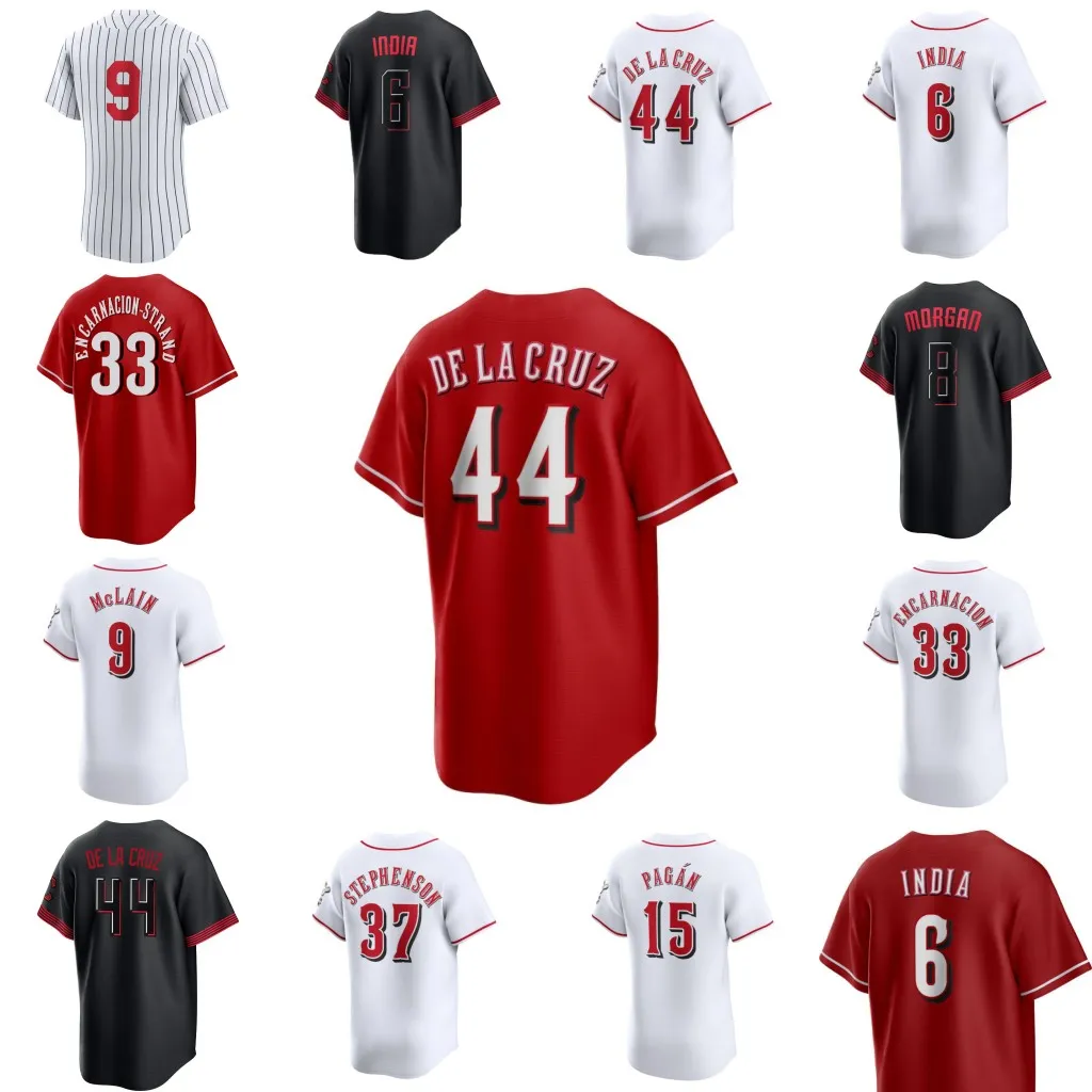 44 Elly de la Cruz Joey Jersey 2024 Niestandardowe Votto Matt McLain Hunter Greene Black City Connect Jerseys Jonathan India Noelvi Marte Stuart Fairchild Jose Stephenson