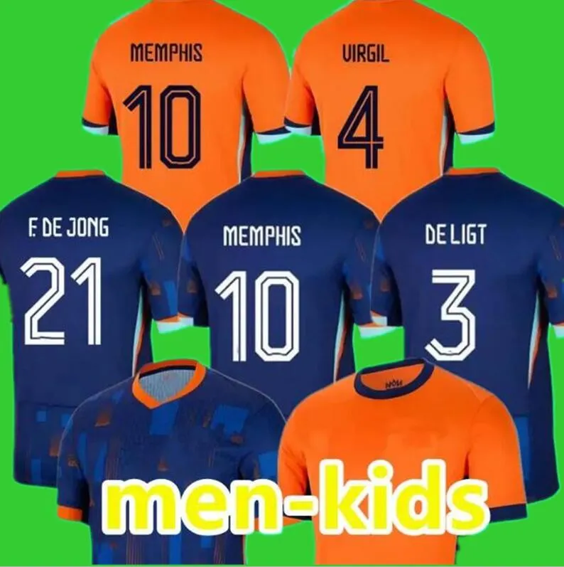 24 25オランダメンフィスヨーロッパオランダクラブサッカージャージー2024ユーロカップ2025オランダナショナルチームサッカーシャツメンズキッズキットフルセットメンフィスXavi gakpo
