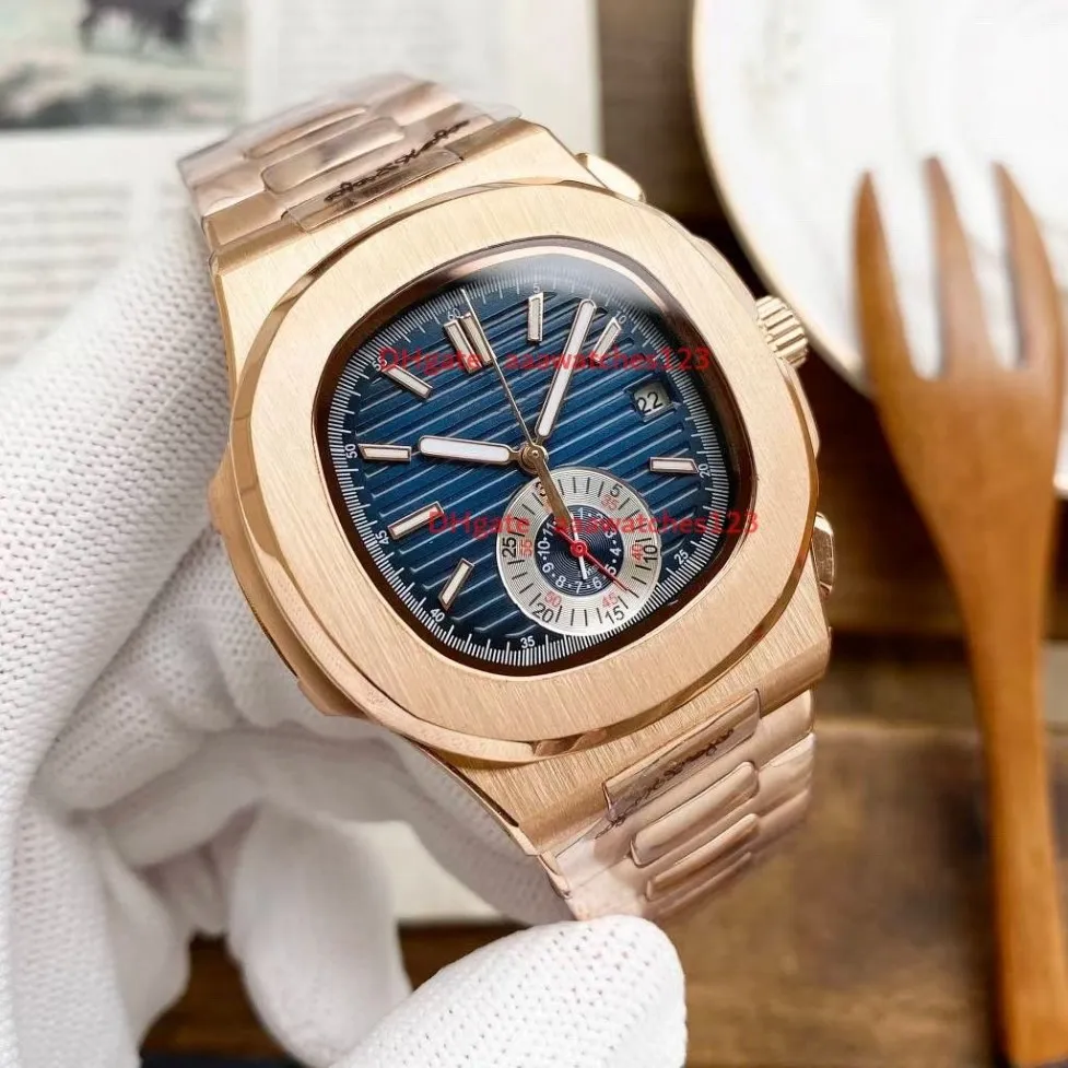 Originale, sportliche, elegante, automatische, mechanische Herrenuhr, ganz in Gold, Edelstahlarmband, Design 2813, Uhrwerk der Marke Waterpro242D