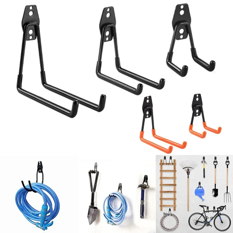 Rails Heavy Duty Metal Hook Garage Organizer Wall Mount Bicycle Hanger Hooks Wall Mount Antislip Storage Hook For Ladders Garden Tool