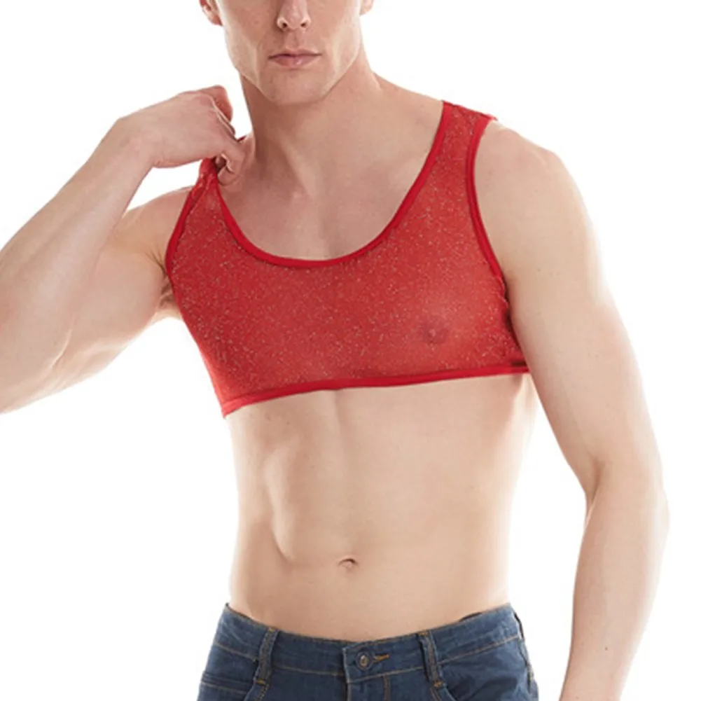 red mesh crop top