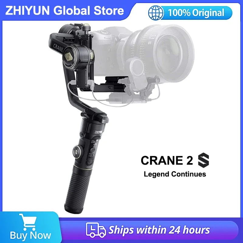 Transportörer Zhiyun Crane 2s 3Axis Handheld Gimbal Stabilizer för DSLR Mirrorless Camera Compatible Sony Panasonic Lumix Nikon Canon