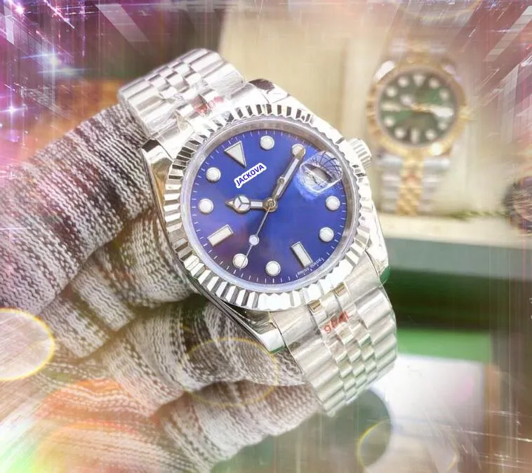 Hip Hop Iced Out Damesliefhebbers Horloge Volledig roestvrijstalen band Kalender Klok Waterdicht Saffierglas Quartz Batterijbeweging Metaal Goede kwaliteit Horlogecadeaus