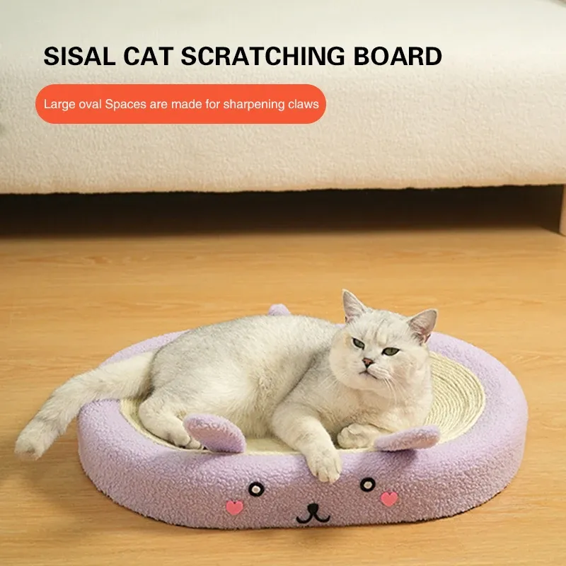 Scratchers sevimli kedi çizikler tahta sisal örgü evcil hayvan yatak yuvası giyim gerilmez kedi çizme pedleri kedi çiğneme oyuncak evcil hayvan mobilya