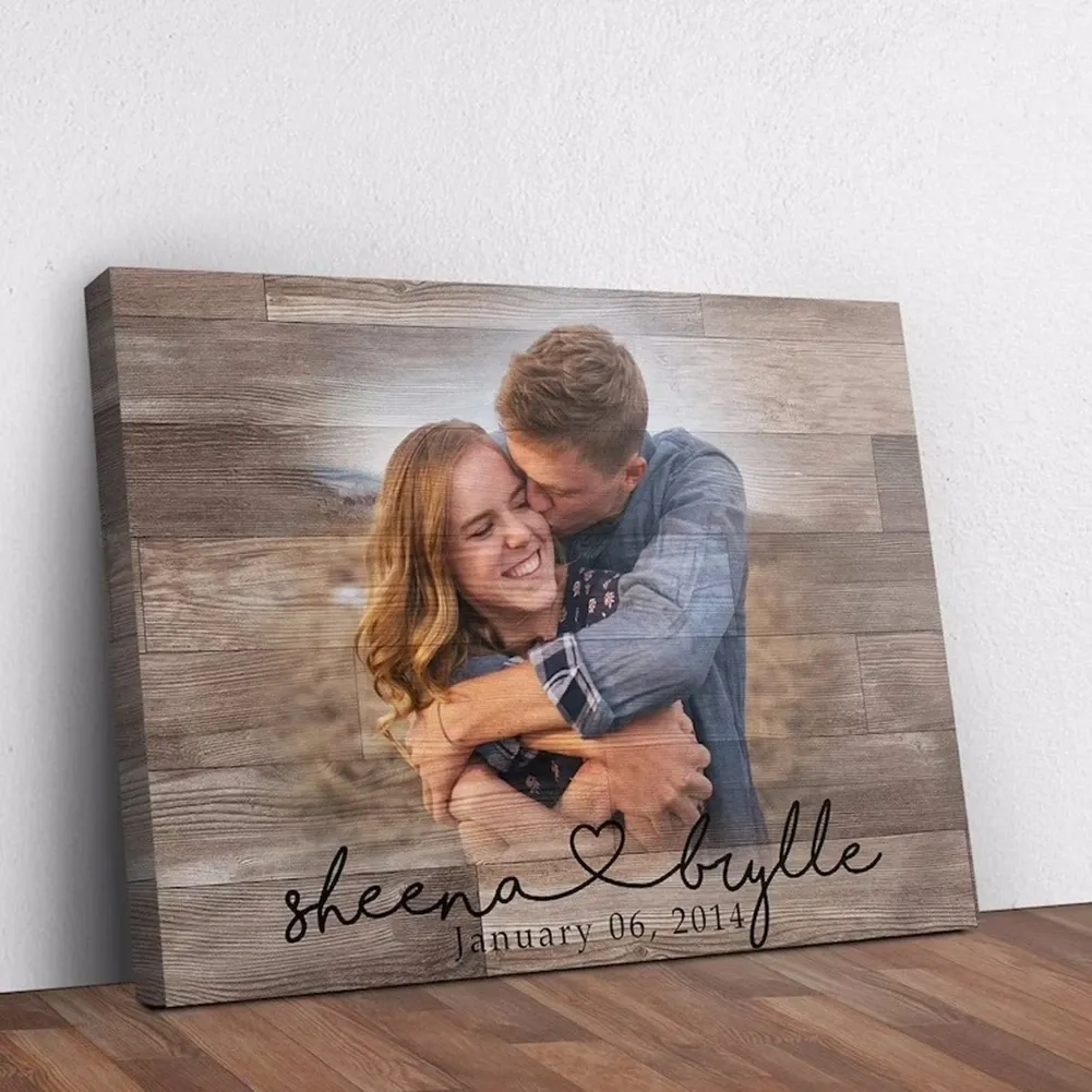 Frame Gepersonaliseerde Houten Fotolijst Aangepaste Foto Gedrukt op Hout Slice Art Graveren Tekst Logo Home Decor Moederdag Verjaardagscadeau