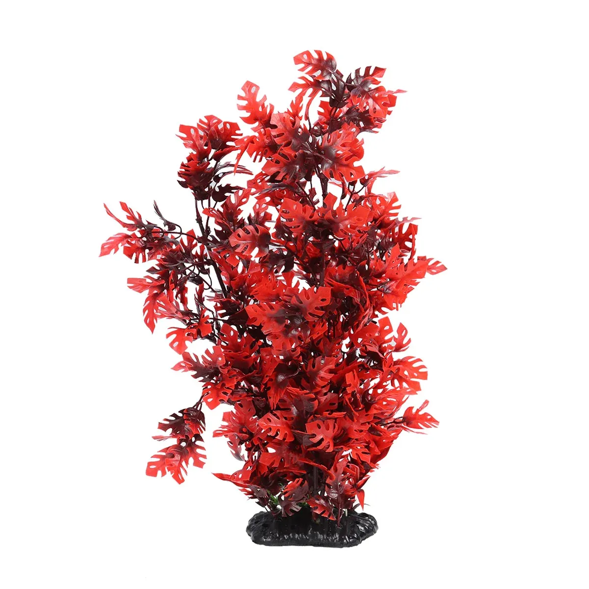 Décorations 40CM Plantes d'eau artificielles Fausses feuilles rouges Plantes d'eau Ornement d'aquarium Réservoirs et accessoires d'aquariums