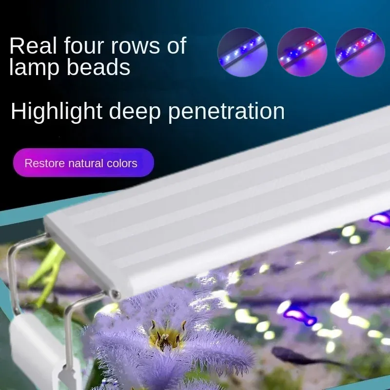 Beleuchtung Aquarium LED-Licht Super Slim Aquarium Licht Pflanze wachsen Beleuchtung 2858 cm Aufhellung ausziehbarer Clip 220 V für Aquarium