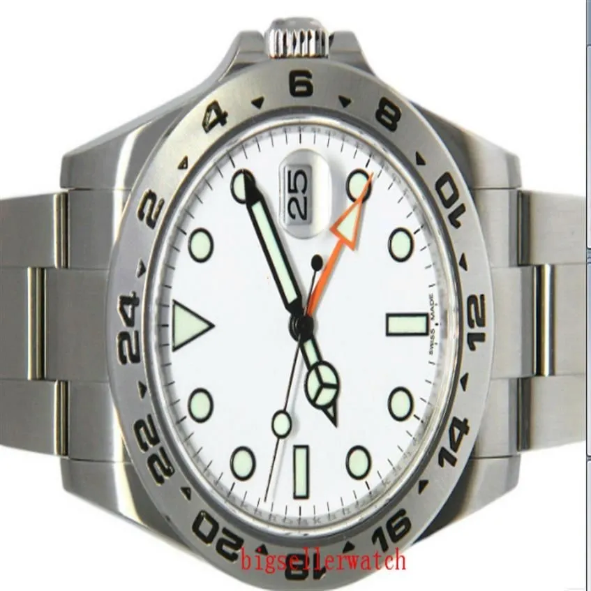Orologio di alta qualità di lusso 42mm Explorer II 216570-77210 quadrante bianco inossidabileAsia 2813 movimento meccanico automatico orologi da uomo b249k