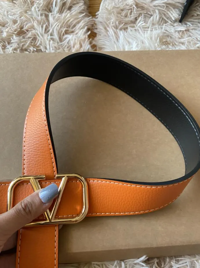 Classic Fashion Designer Belt Men's Luxury Women's V Brand Belt Buckle Solid leather Classic Fashion wear designer bags fever look tend higher policeman orang vain