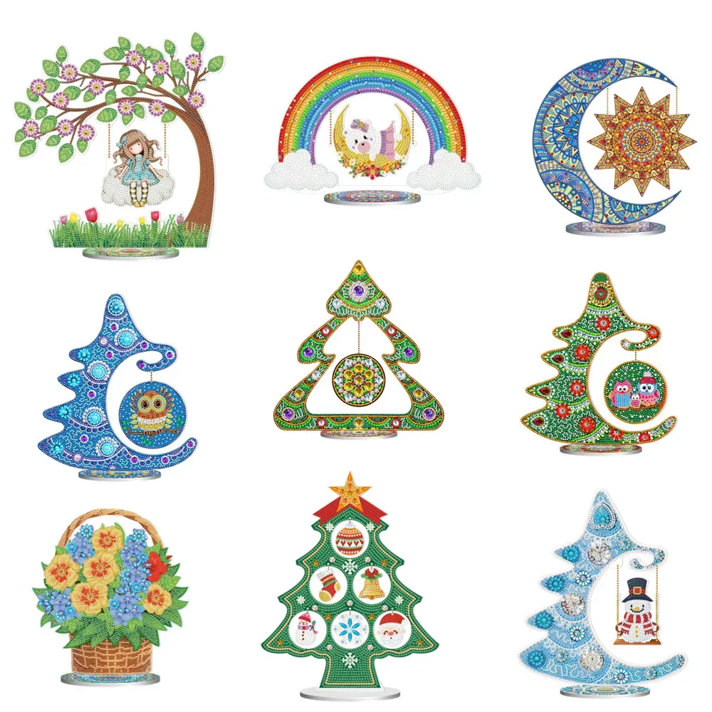 Stitch Nieuwe DIY Diamond Painting Desktop Decoration Christmas Tree Rainbow Decoration Desktop Home Decoratie Kerstcadeaus