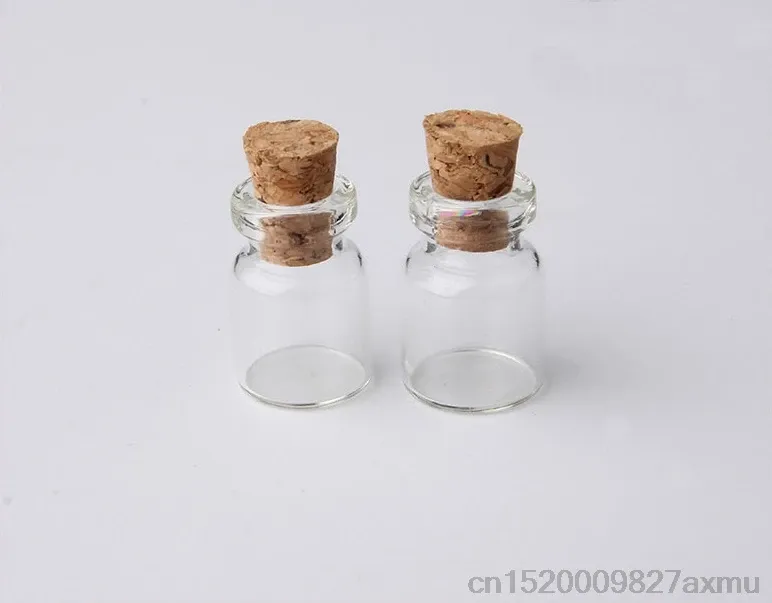Bocaux 1000 pièces 0.5ml Mini bouteille en verre souhaitant bouteille flacons vides échantillons pots avec bouchon en liège souhait de mariage bijoux fête