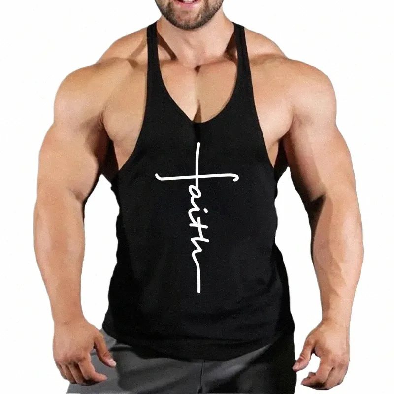 brand Gym Clothing Cott Singlets Canotte Bodybuilding Stringer Tank Top Men Fitn Shirt Muscle Guys Sleevel Vest Tanktop m4al#