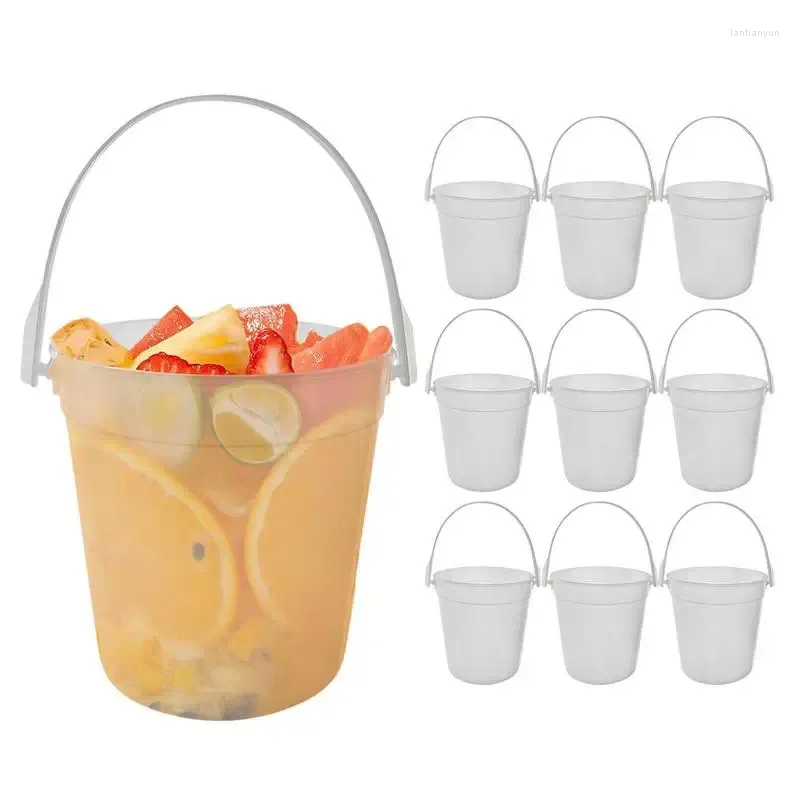 Bar Products Cocktail Buckets Cold Beverage Tub Large Beer Containers With Handle Stainless Steel Cooler Bucket For Summer Tool