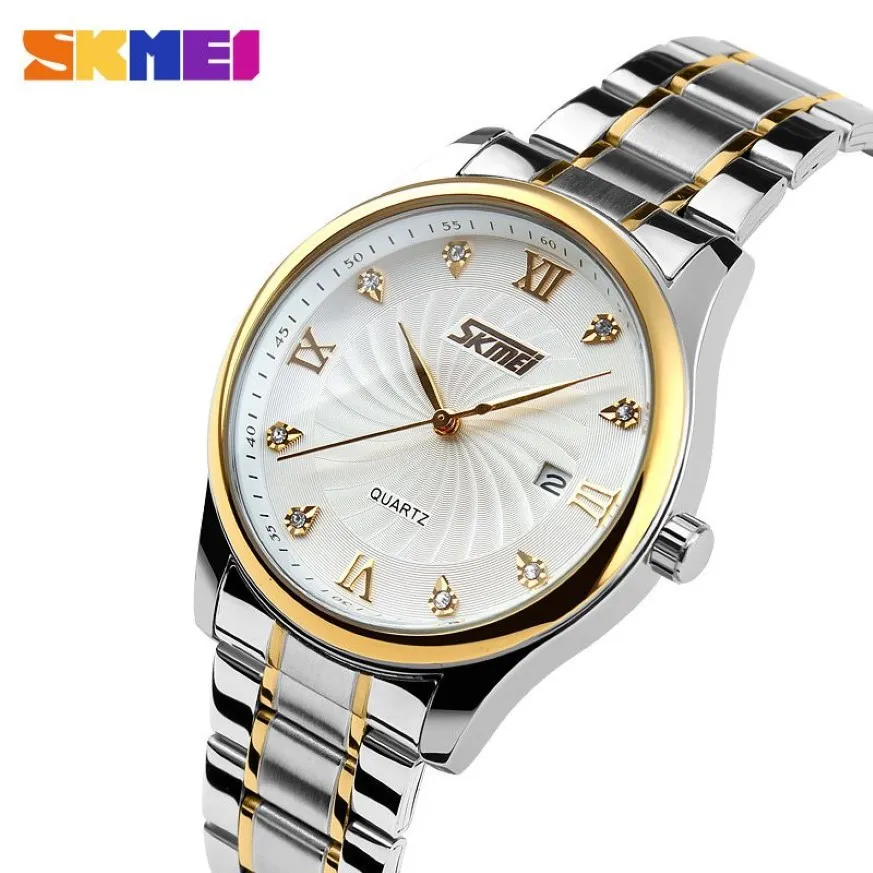 Skmei Fashion Mens Watches Top Brand Luxury Business Watch Men Stainless Strap Quartz wristwatches Relogio Masculino 91012628