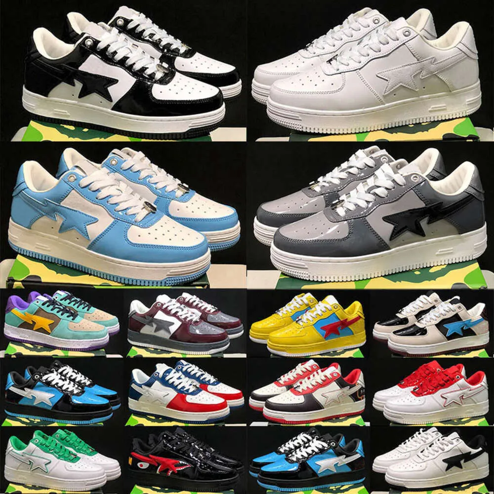 24A Designer Low Hommes Casual Chaussures Bapestar SK8 Stas Couleur Camo BapeStaesi Combo Bain Rose Baskets Brevetées En Cuir APES Vert Noir Blanc Femmes Baskets