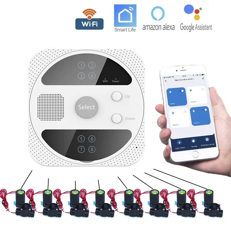 Timers WiFi Smart Watering Timer Garden Irrigation Controller Water Valve Irrigation Timer Smart Watering System WiFi Water Timer