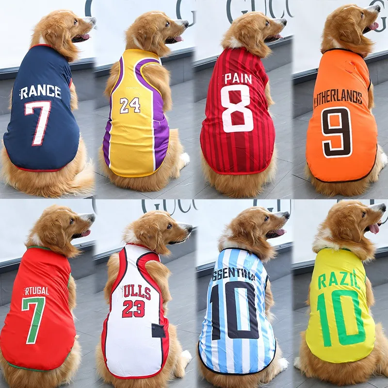 Pet Shirt Clothes Dogs Basketball Jersey Vest Pet Outfits Cat Clothes Puppy Sportswear Apparel Accessories Fashion Cotton Shirt Lakers Large Dogs XXL PH84