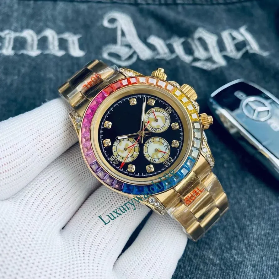 montres de créateurs montre pour hommes orologio uomo moissanite montres montre-bracelet Business Rainbow taille 41MM caoutchouc acier inoxydable stra300Z