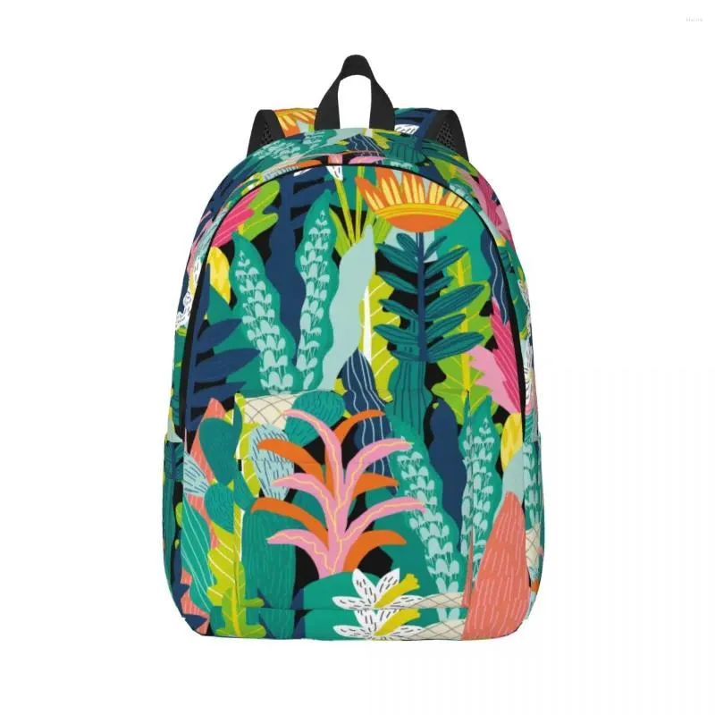 Mochila estudante saco fantasia flores paisley selva pai-filho leve casal laptop