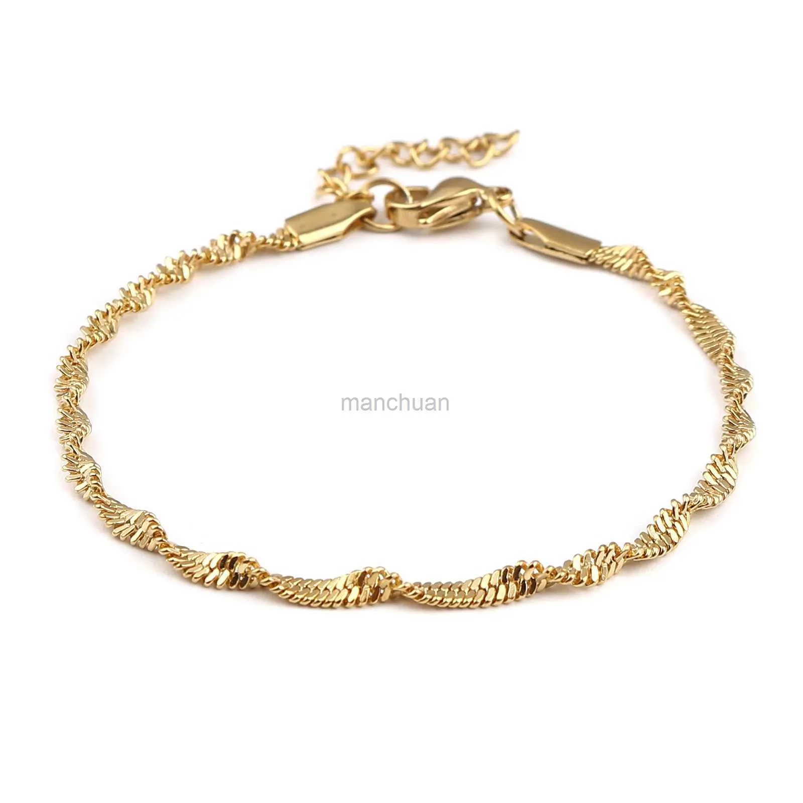 Chain High quality chain bracelet silver stainless steel bracelet anti-corrosion and waterproof 17cm (6 6/8 inches) long 1 piece 240325