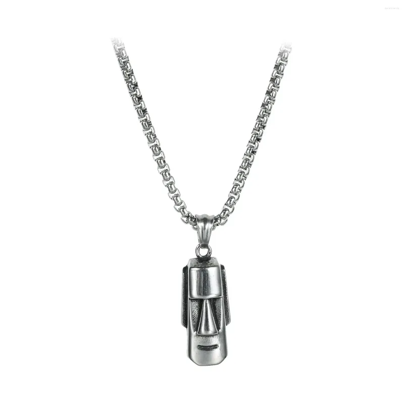 Pendant Necklaces Easter Island Statue Necklace Personality Stainless Steel For Anniversary Party Valentine's Day Holiday Dating