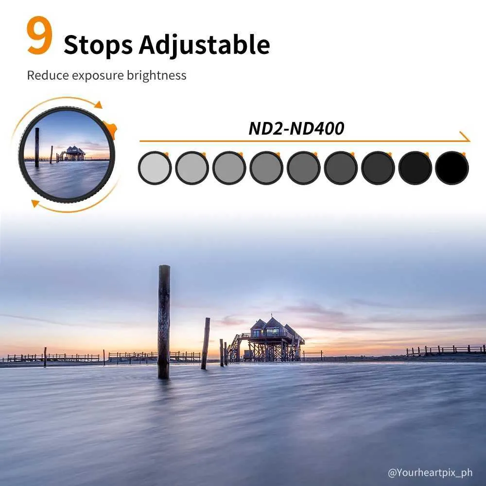 Filters K F Concept ND2 to ND400 Lens HD ND Filter Fader Easy to Adjust Neutral Density 49mm 52mm 58mm 62mm 77mm 82mmL2403