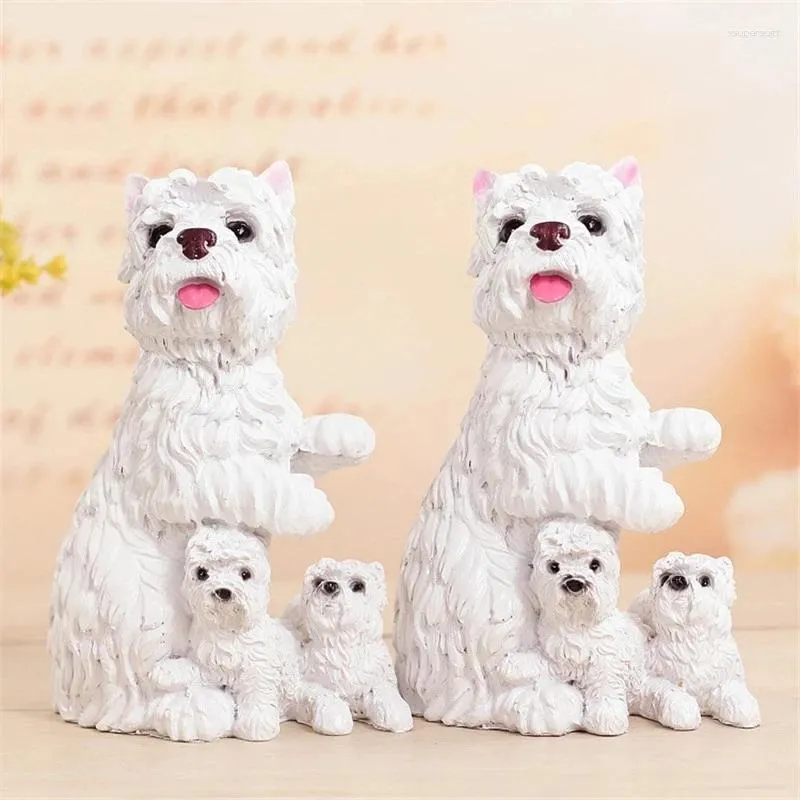 Decoratieve Beeldjes Mooie Moeder Baby Hond Figuren Een Set Hars Artware Moederliefde Schattige Puppy Pop Moederdag Cadeau Woondecoratie