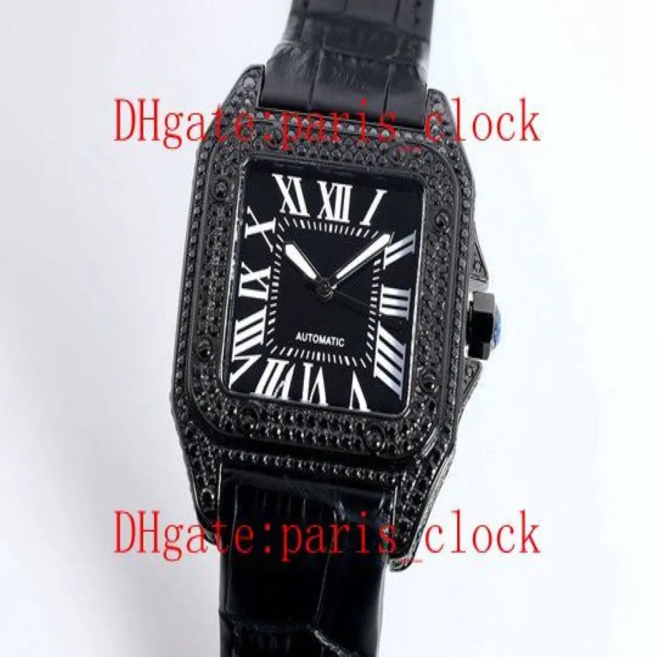 Montre homme style SF 100 anniversaire Diamond Series Cal 2813 Mouvement automatique minéral résistant à l'usure bracelet en cuir de vachette en verre miroir d263F