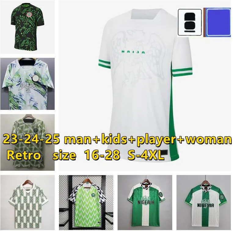 2024 Nigeria Fußballtrikots OSIMHEN 22 23 24 Fußballtrikot OKOCHA SIMON LOOKMAN IHEANACHO MOFFI CHUKWUEZE FINIDI Fans Spielerversion 94 96 98 RETRO Trainingsuniform