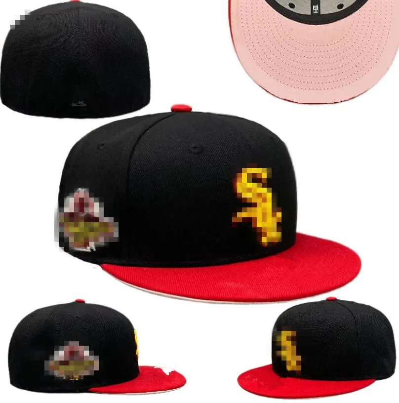 Unisexe en gros White Sox Snapbacks Sox Baseball Designer Luxury Fitted Caps Letter Taille Chapeaux New Era Caps Bucket Hat Mlbs Caps Flat Peak Men Femmes Full Fermed 7-8 B2