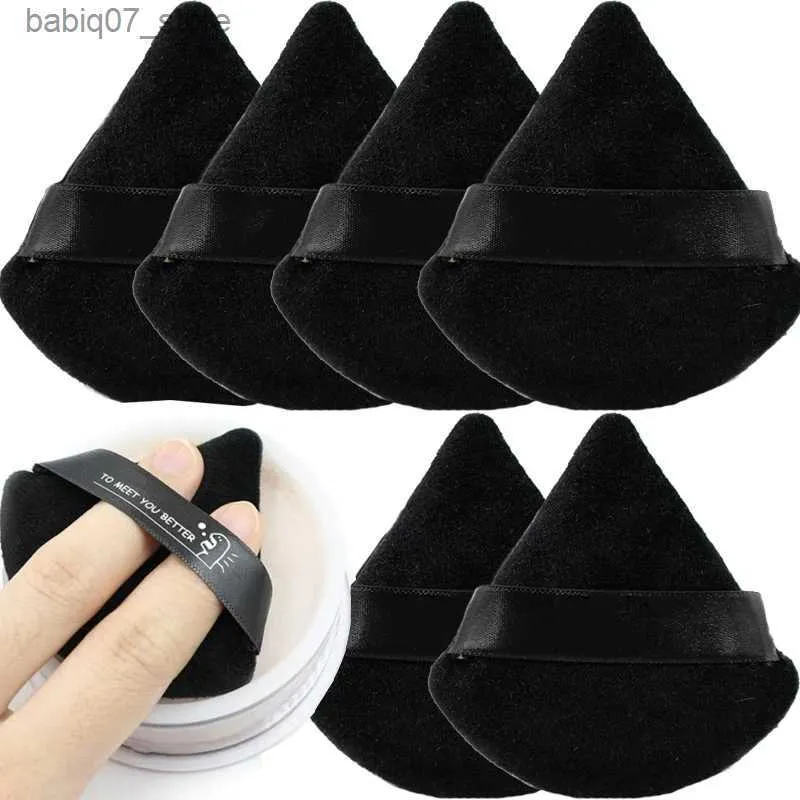 Sponges Applicators Cotton 2PCS Triangle Powder Puff Mini Facial Makeup Sponge Cosmetics Soft Cotton Facial Powder Puff Washable Velvet Makeup Puff Tool Q240325