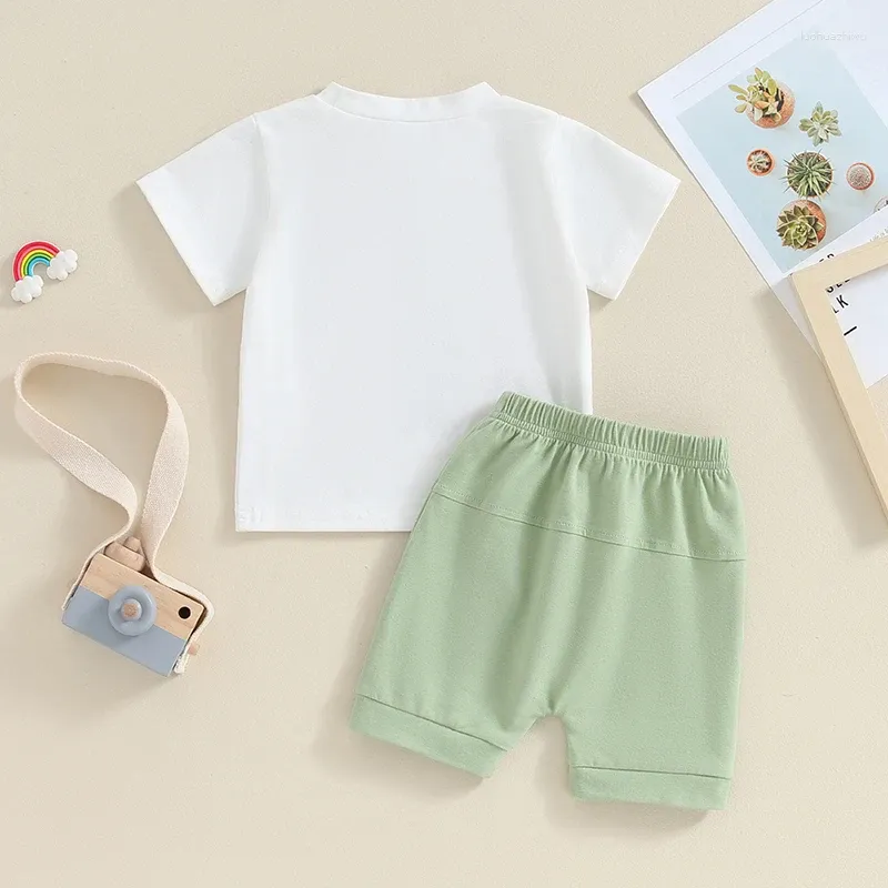 Kledingsets Cevoerf Baby Baby Boy Girl Kleding Set Mama S T-shirt met korte mouwen Tops Katoenen shorts 2-delige zomeroutfit