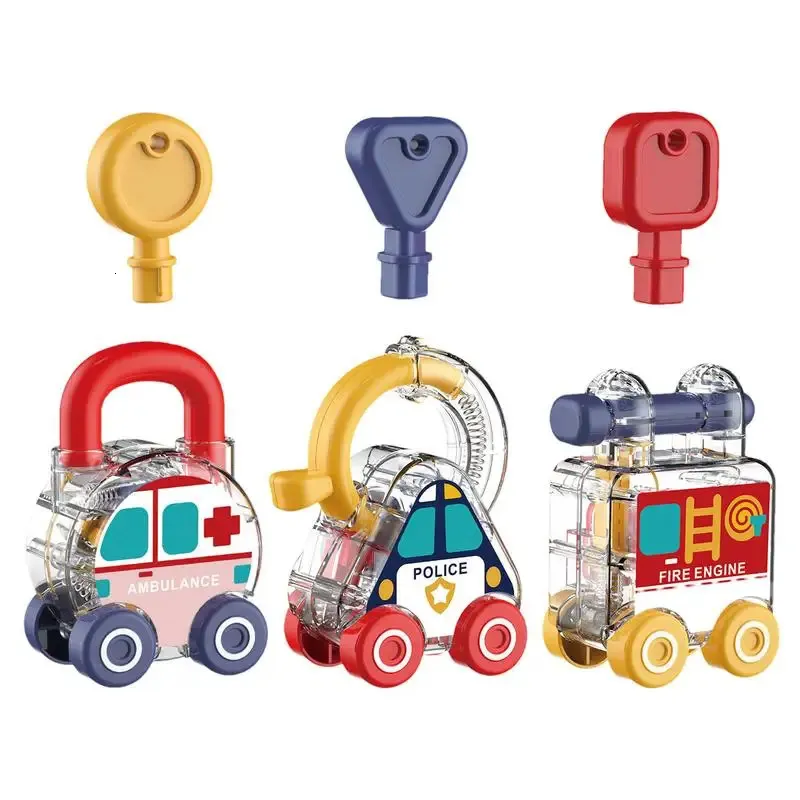 Montessori Lock & Key Car Toys: Shape Sorting Learning Toy for Toddlers ...