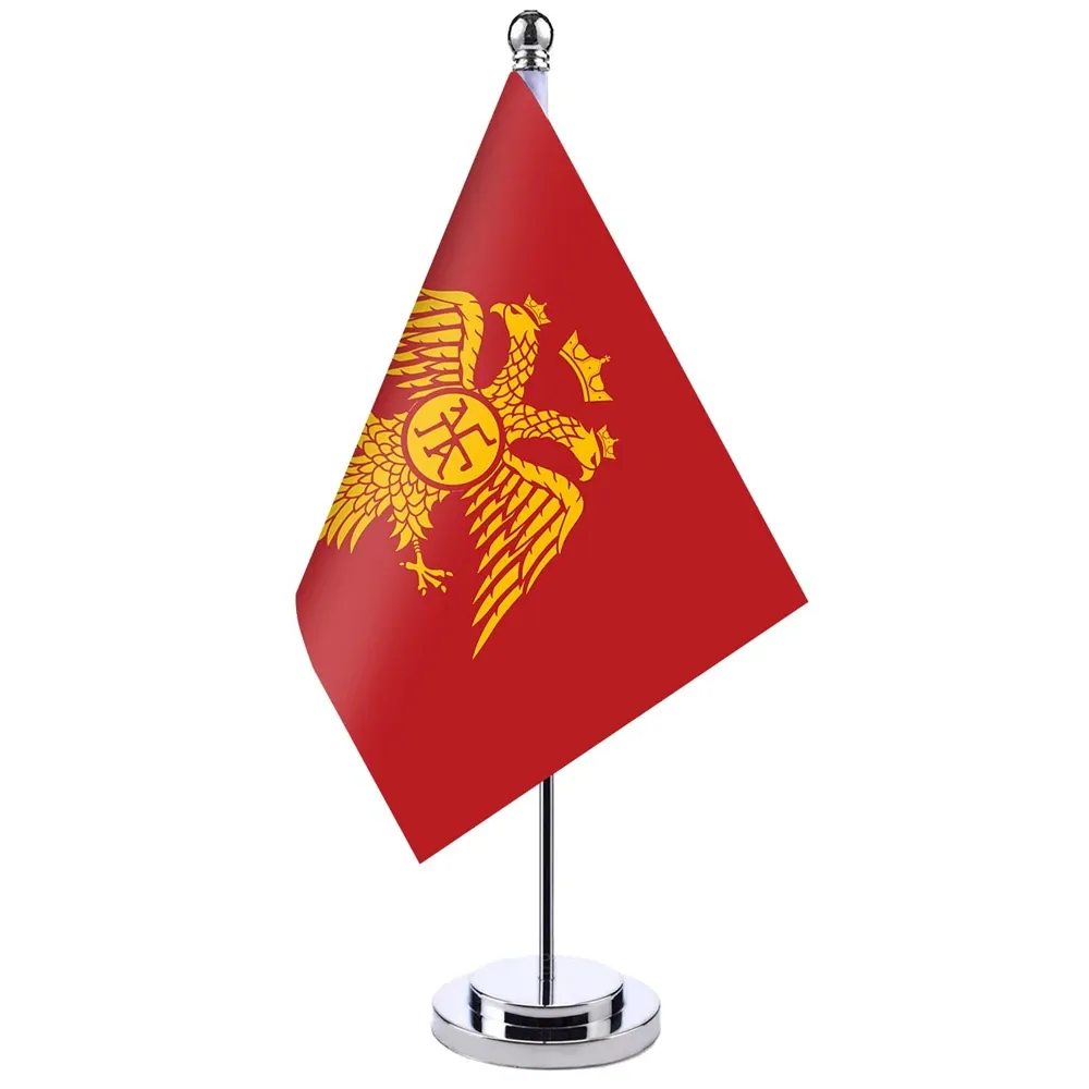 Accessories Mini Flag Of Byzantine Empire Banner Meeting Boardroom Table Desk Stand Flag Set East Rome Emblem Room Office Decoration