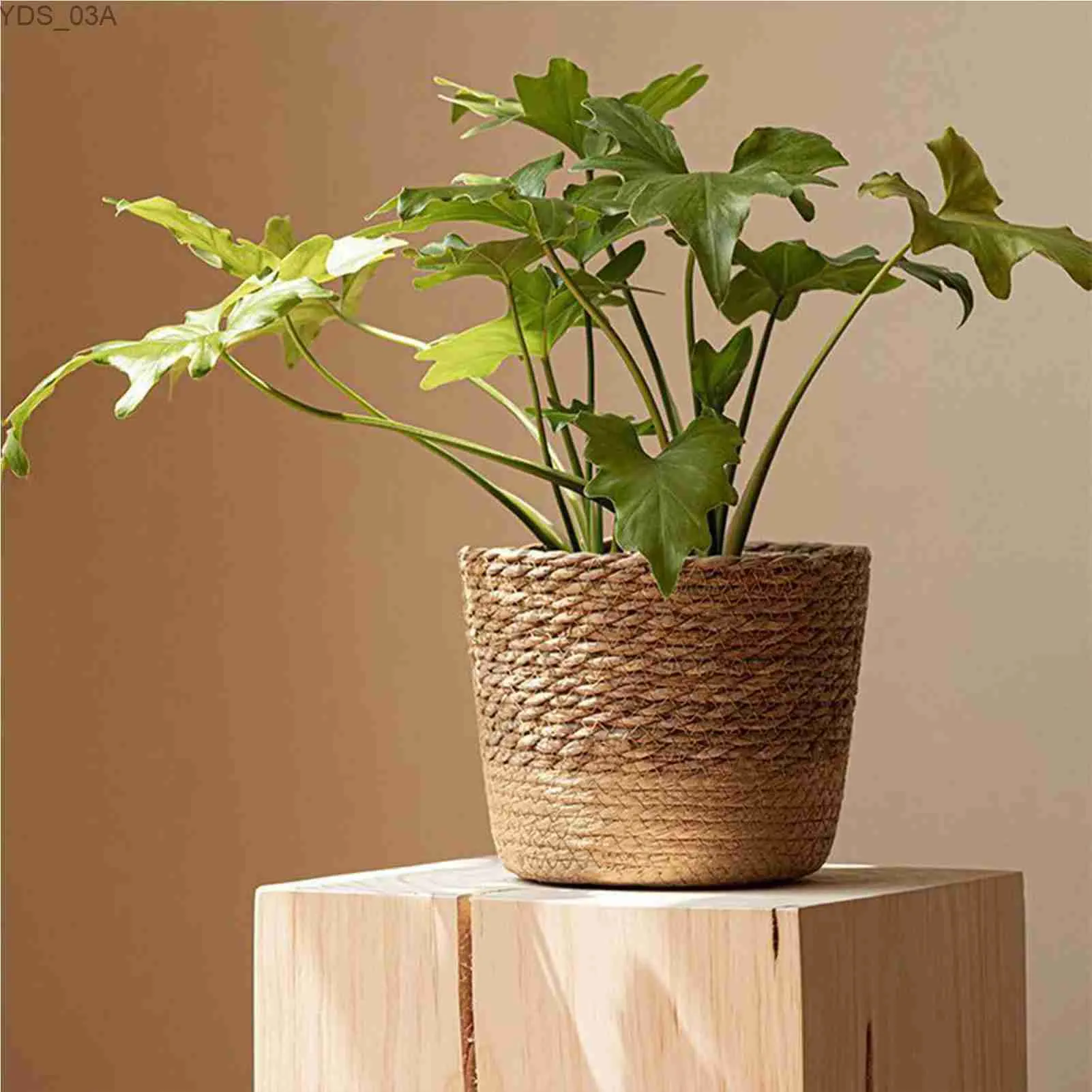 Planters Pots Seaweed er Basket Rattan Straw Weaving Flower Plant Pot Grass Planter Basket Hanging Flowerpot Dirty Clothes Storage 240325