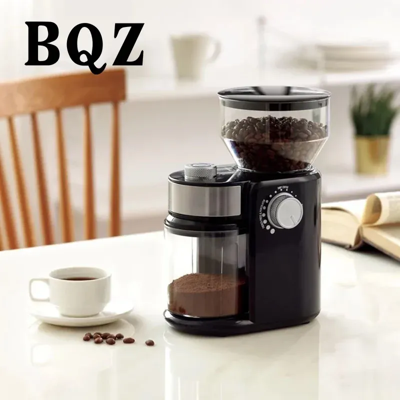 Gereedschappen BQZ Fashion Appliances Volautomatische elektrische koffiemolen Platte braam koffiemolen Dikte verstelbare kopvolumemolen