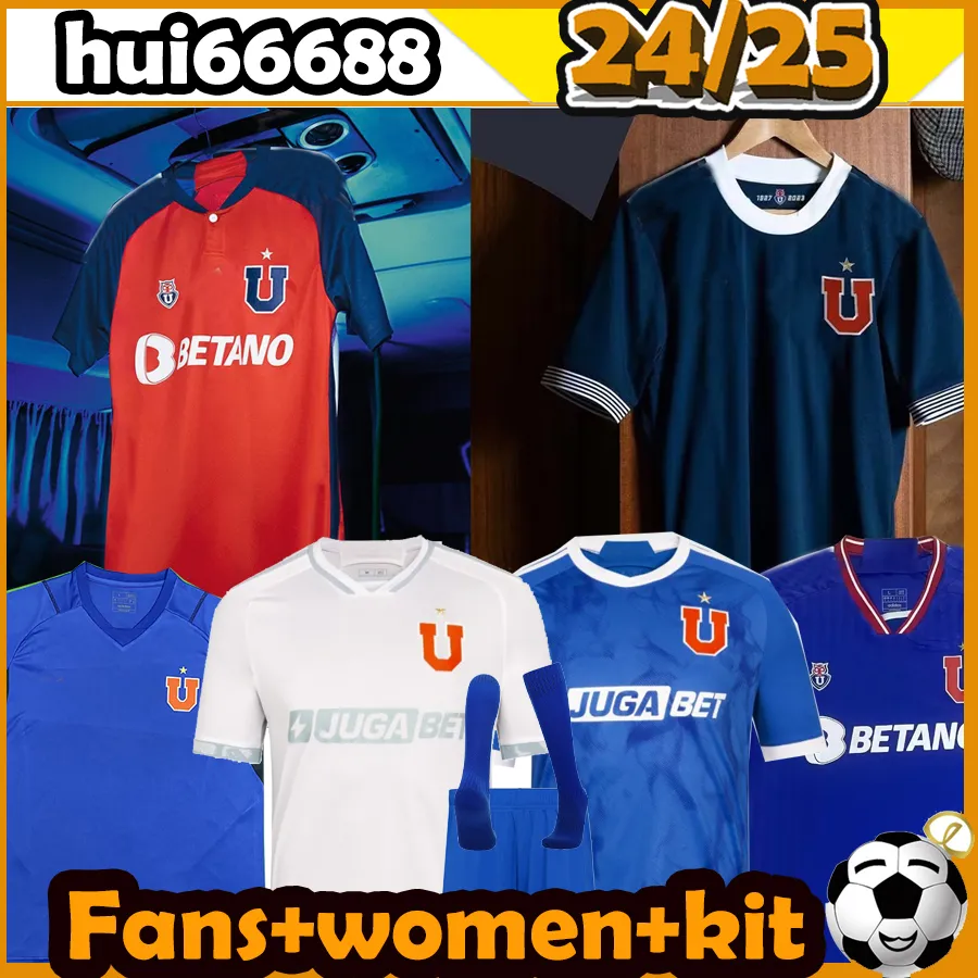 2023 2024 Universidade de Chile Jerseys 23/24 Fernandes Vargas Palacios Moya Fernandez Football Homens Homens Crianças Kits Soces Camisetas Adultas Completas