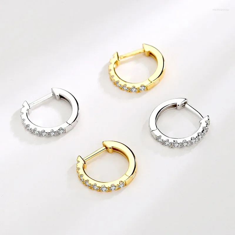 Boucles d'oreilles créoles LOOXI argent or couleur ronde scintillante cubique Zircon cercle pour les femmes saint valentin cadeau bijoux de mode