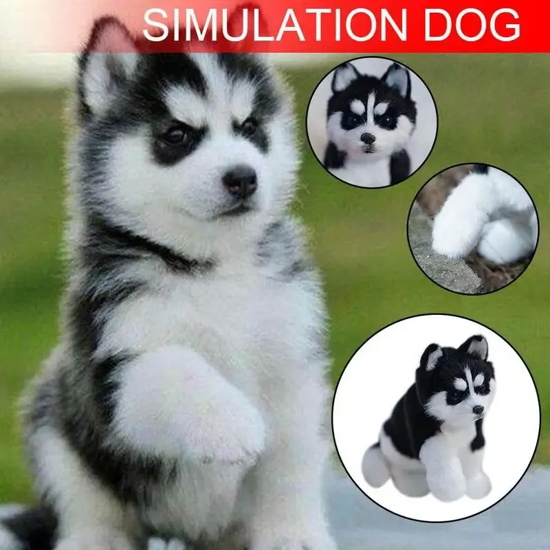 Spielzeug 1Pc Handshake Husky Simulation Spielzeug Tier Modell Nette Husky Realistische Plüsch Spielzeug Kind Geschenk Haustier Spielzeug Dekoration