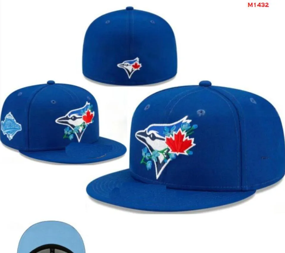 Unisex grossist blue jays snapbacks sox baseball designer lyx monterade mössor bokstavsstorlek hattar ny era kepsar hink hatt mlbs kepsar platt toppmännen kvinnor full stängd 7-8 a0